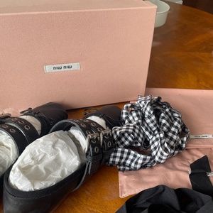 MIU MIU Black Buckle Ballerina Flats (size 4)